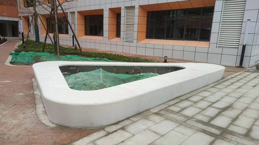 雙流GPC水磨石HPVC石英石異形樹池坐凳定制